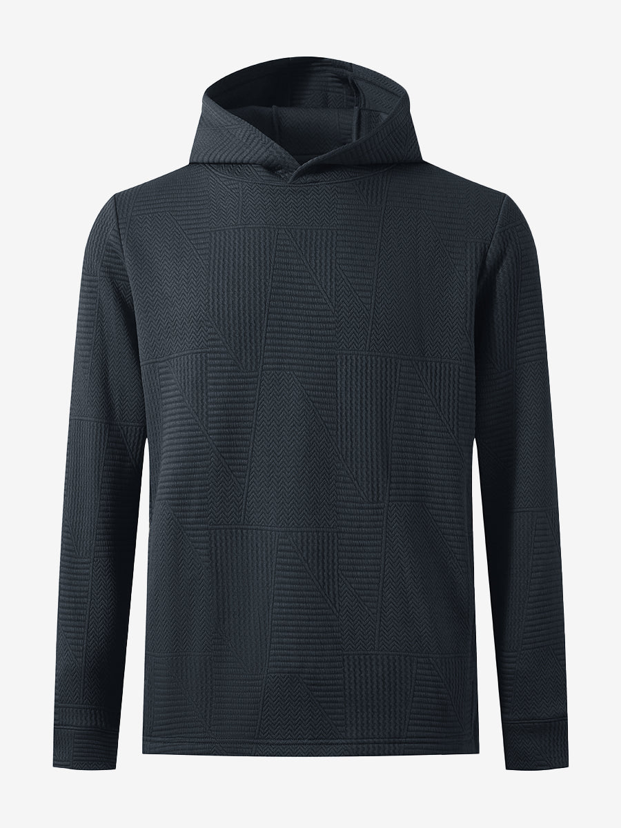 Texture Solid Hoodies Pullover