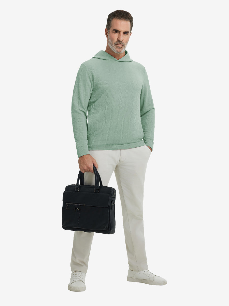 Texture Solid Hoodies Pullover