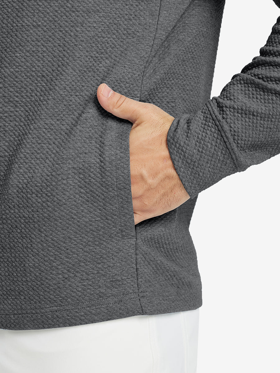 Texture Solid Hoodies Pullover